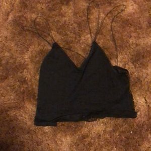 Black crop top with lanceing